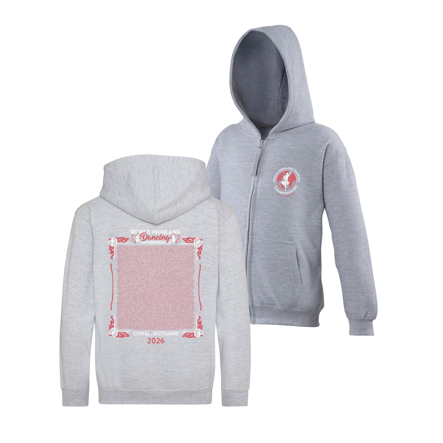 2026 WHDC Names Zipped Hoodie - Grey