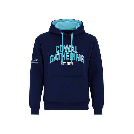 Cowal Gathering Hoodie with contrast inner hood - Navy/Blue