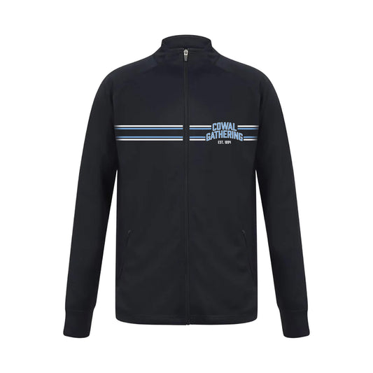 Contrast Stripe Zipped Sports Jacket - Navy
